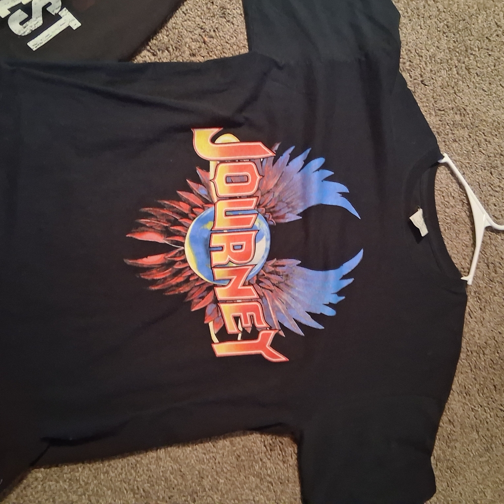 Lucky Brand Black Graphic Tee with Red and Blue Design